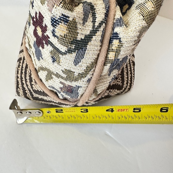 Atenti Betty Origins Doctor Bag Purse Neutral Colors Damask Tapestry Embroidery - Picture 7 of 13